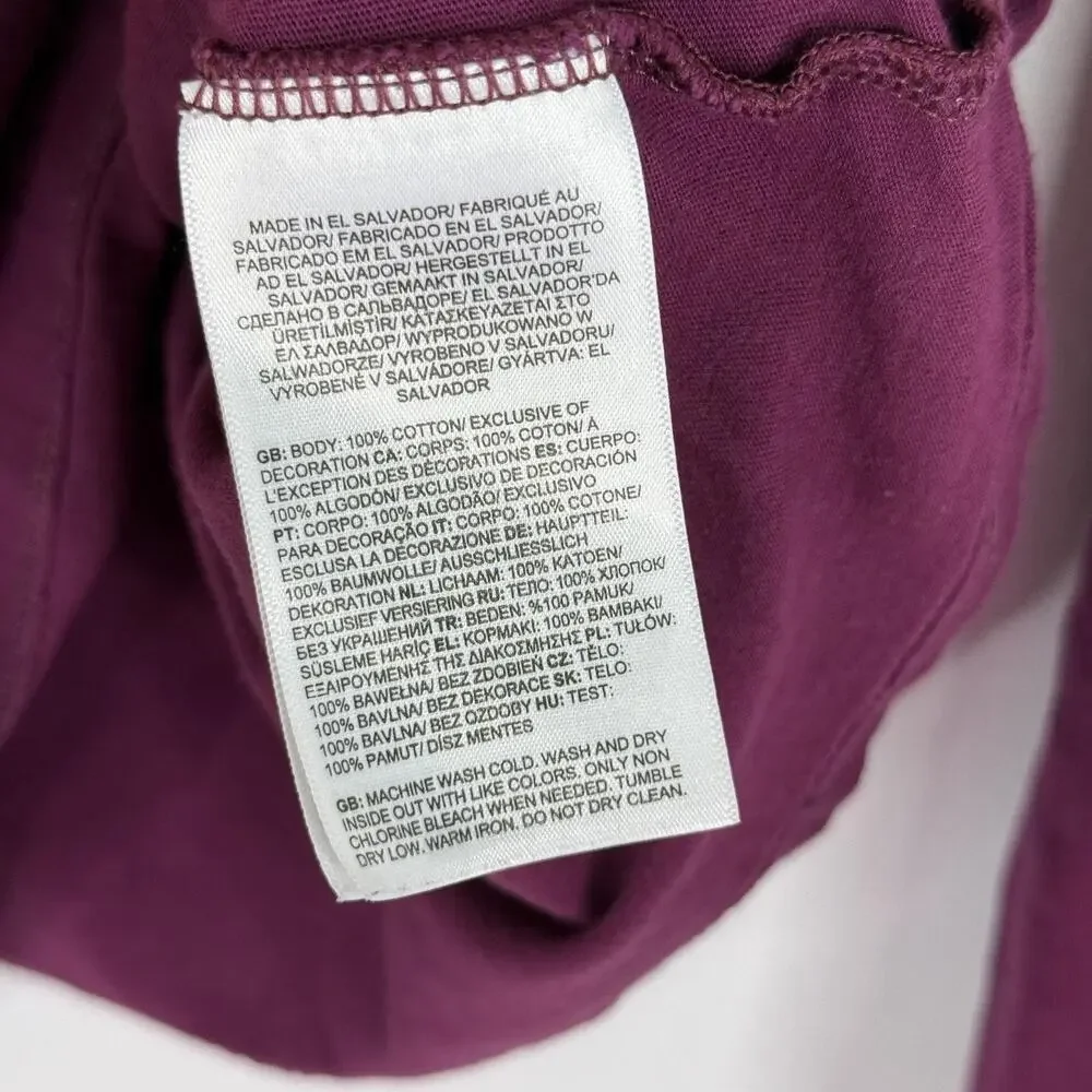 North Face Shirt Mens Small Purple Long Sleeve Logo Graphic Outdoor Tee